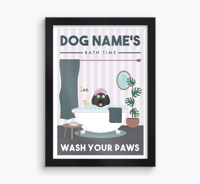 'Bath Time' Print with {breedFullName} Icon